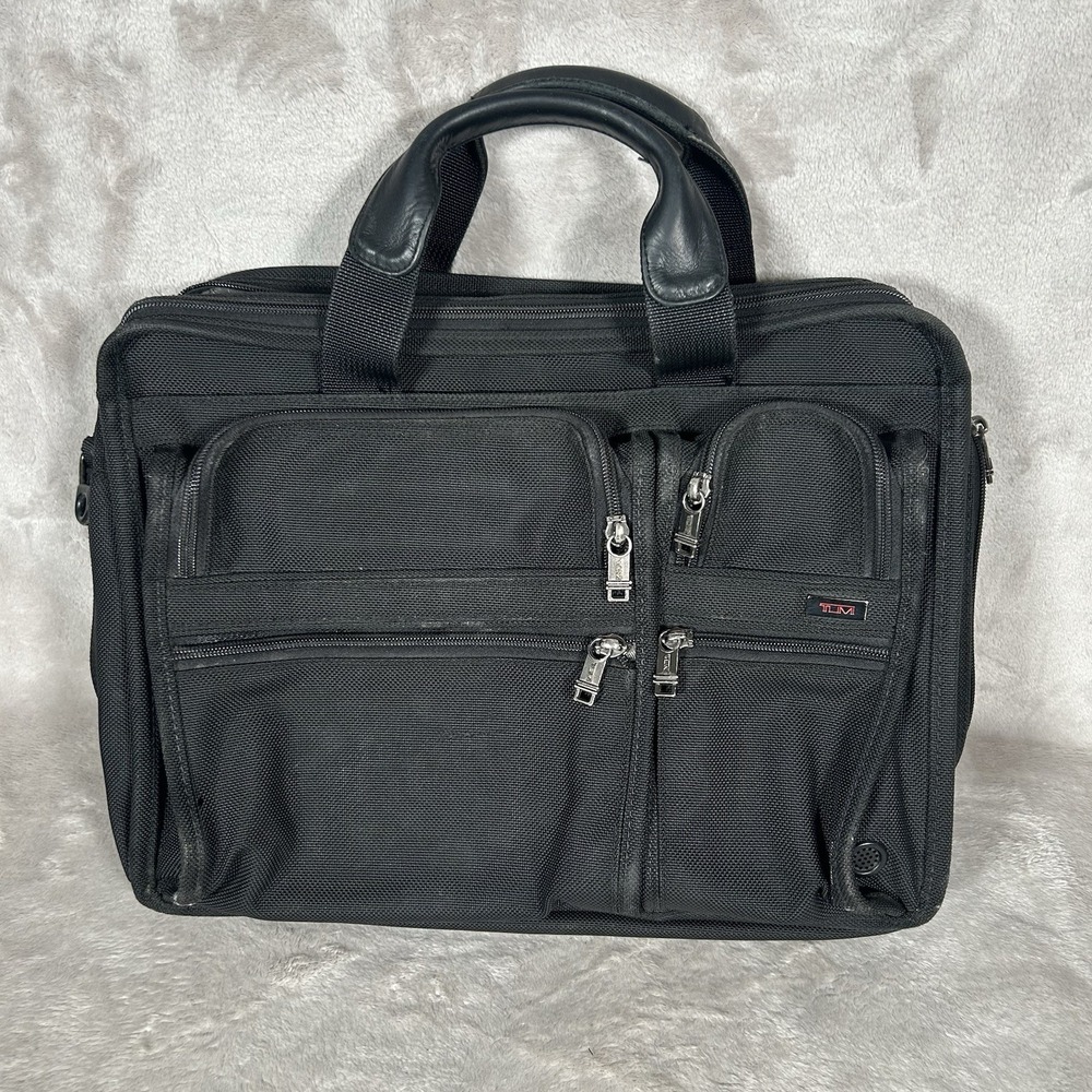 TUMI Alpha Expandable Organizer Brief Black FXT Ballistic Nylon 26031D4